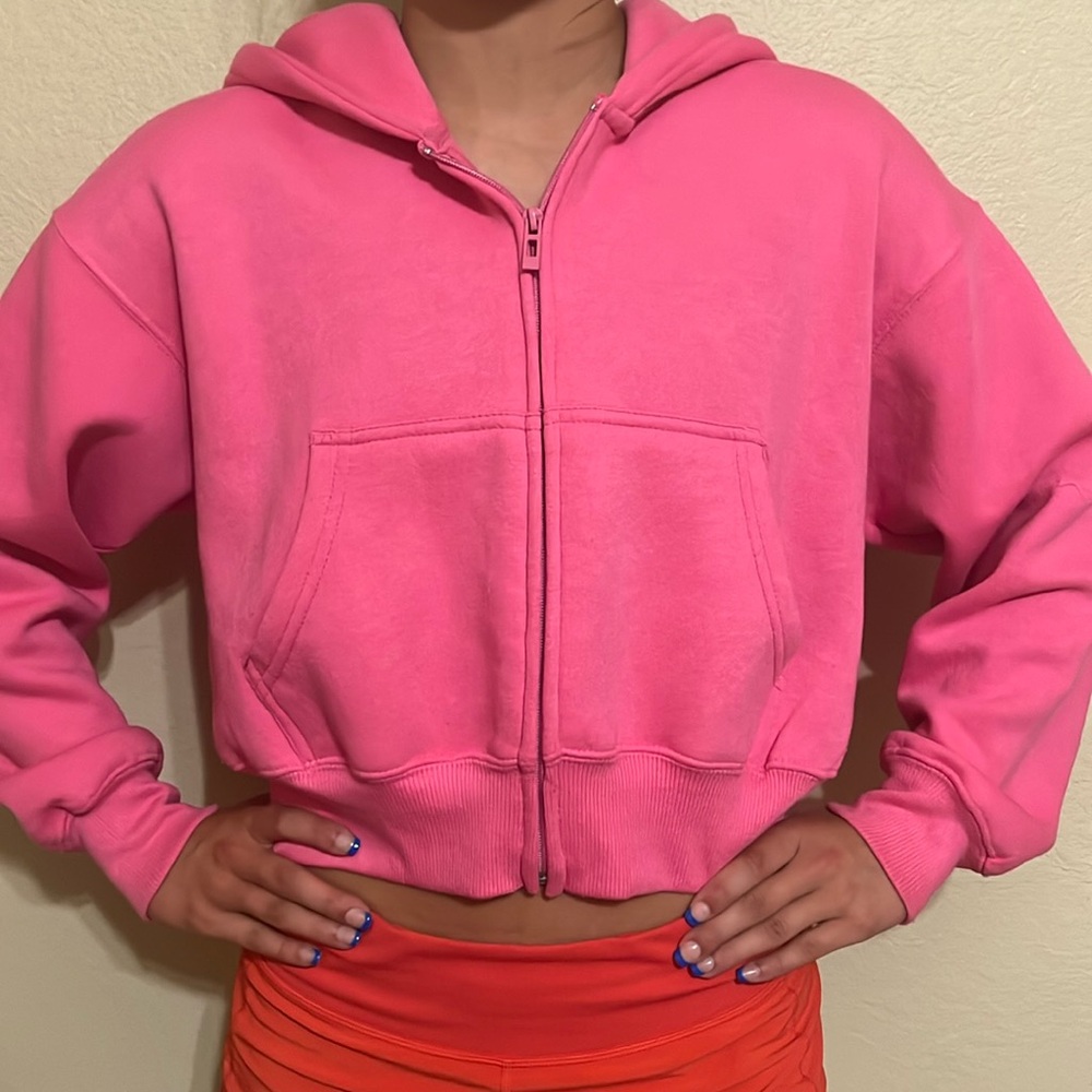 small girls cropped zip up jacket